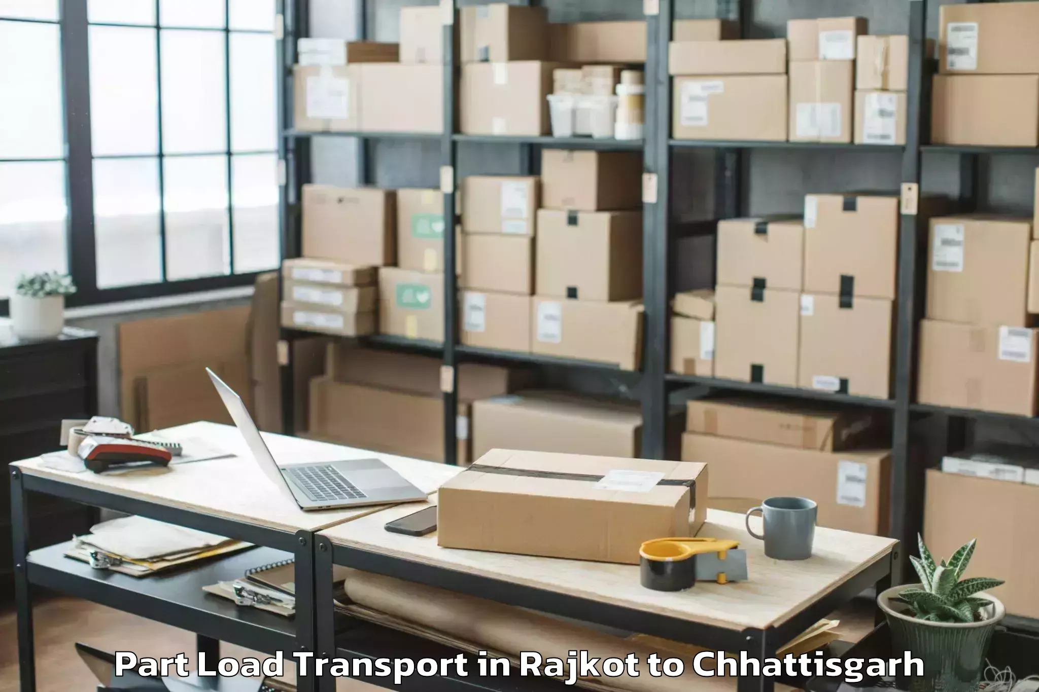 Reliable Rajkot to Dantewada Part Load Transport